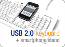 USB 2.0 Keyboard + Smartphone Stand