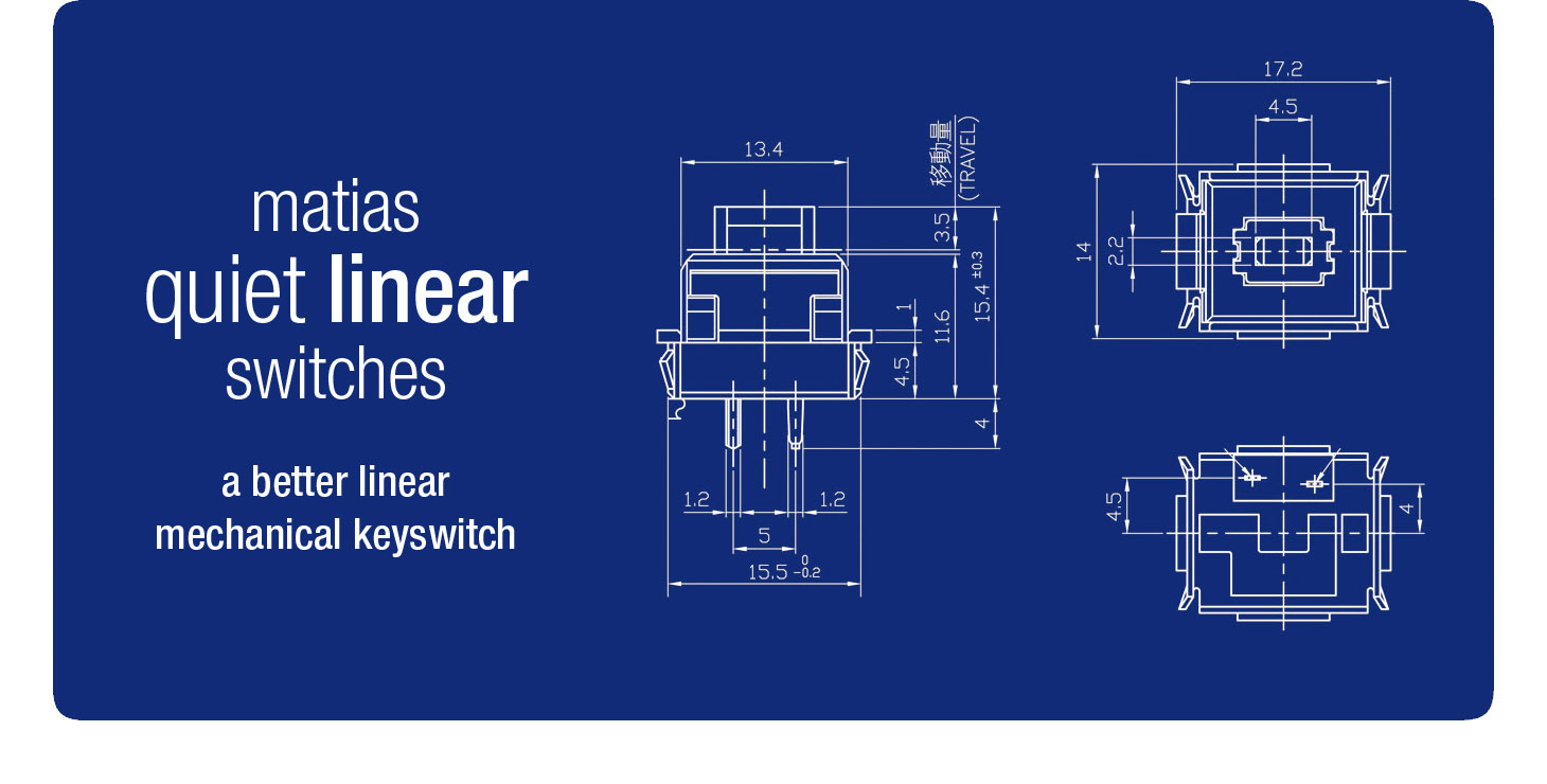 Matias Quiet Linear Switches - click for larger images