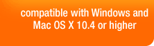 compatible with Windows 98, 2000, XP, and Mac OS X 10.4 or higher